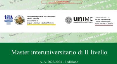 Master in didattica dell’italiano L2/LS promosso dall’Università degli Studi “G. D’Annunzio” di Chieti-Pescara e dall’Università di Macerata.